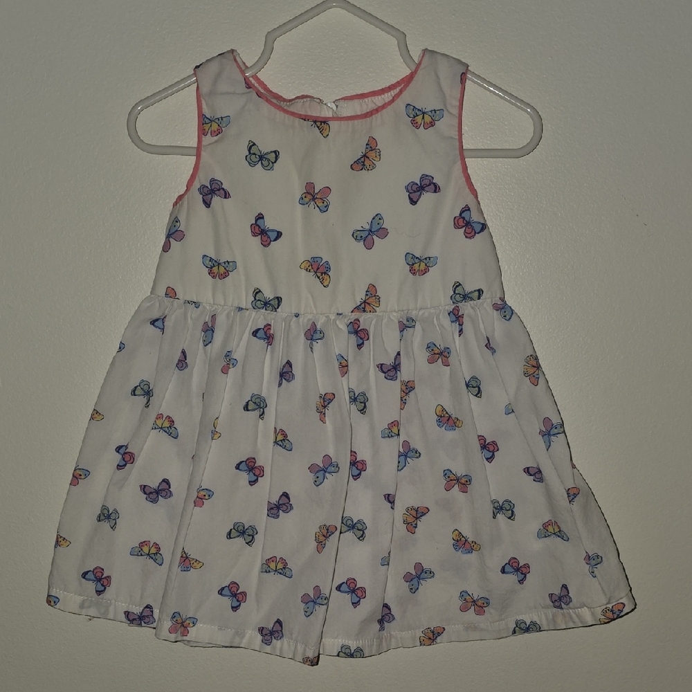 Joe Fresh White Dress with Colorful Butterfly Print